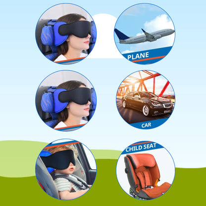 3D travel pillow + opaque eye mask